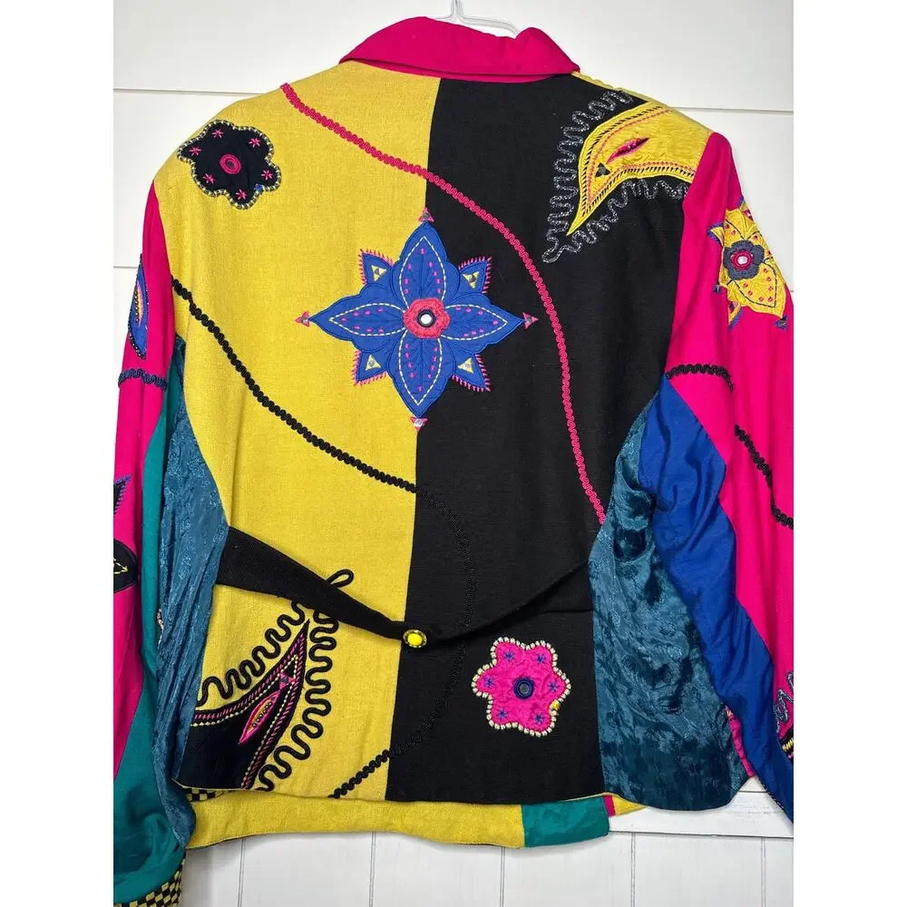Anage Vintage Bold Embroidered, Beaded, Snap-Front Jacket Y2K Size 2X - So Fun! - Picture 5 of 5